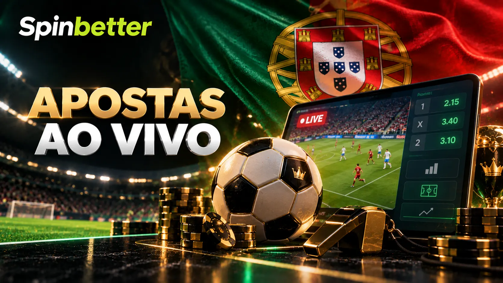 Painel de apostas ao vivo com as quotas a atualizar durante um jogo de futebol