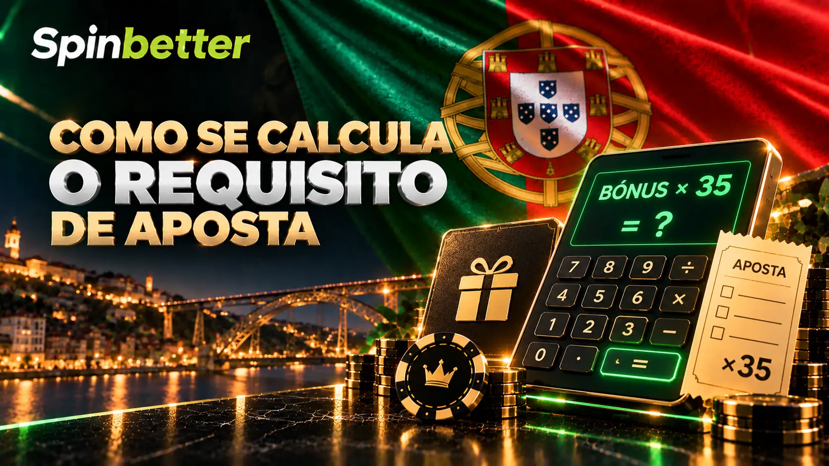 Calculadora a mostrar a multiplicação do bónus por 35, ao lado de um boletim