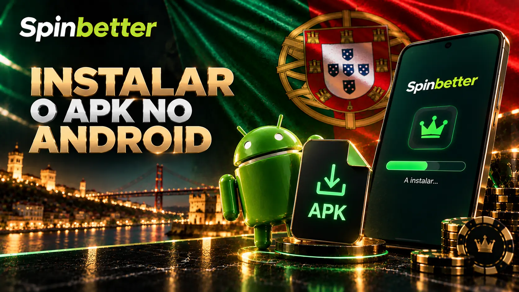 Instalação do ficheiro Android, com a barra de progresso no telemóvel